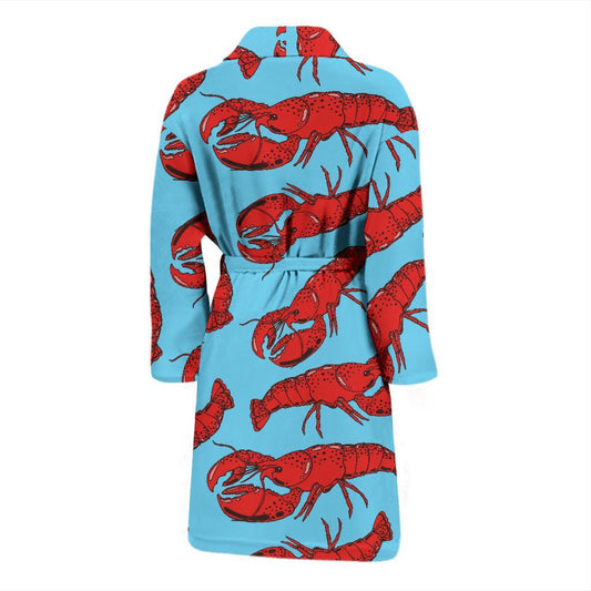 Lobster Red Pattern Print Design 03 Men Bathrobe-JORJUNE.COM