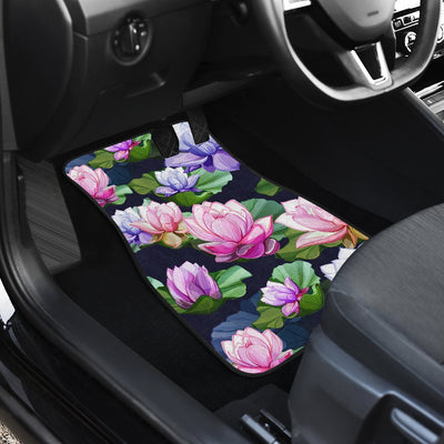 Lotus Flower Print Design Car Floor Mats