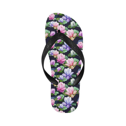Lotus Flower Print Design Flip Flops-JTAMIGO.COM