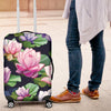 Lotus Flower Print Design Luggage Cover Protector