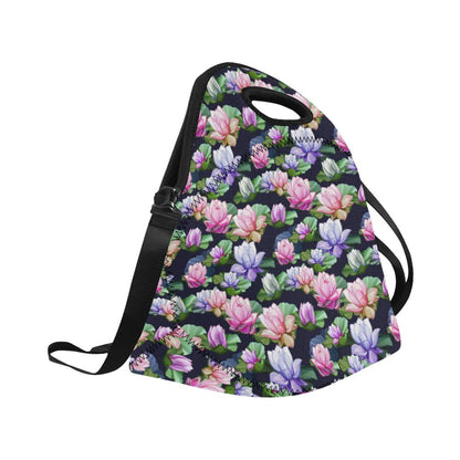 Lotus Flower Print Design Neoprene Lunch Bag (Model 1669)(Large)-JTAMIGO.COM