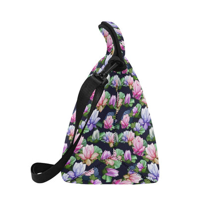 Lotus Flower Print Design Neoprene Lunch Bag (Model 1669)(Large)-JTAMIGO.COM