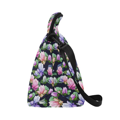 Lotus Flower Print Design Neoprene Lunch Bag (Model 1669)(Large)-JTAMIGO.COM