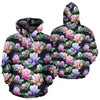 Lotus Flower Print Design Pullover Hoodie