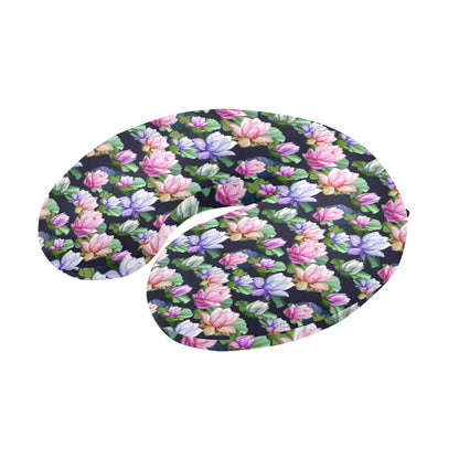 Lotus Flower Print Design U-Shaped Travel Neck Pillow-JTAMIGO.COM