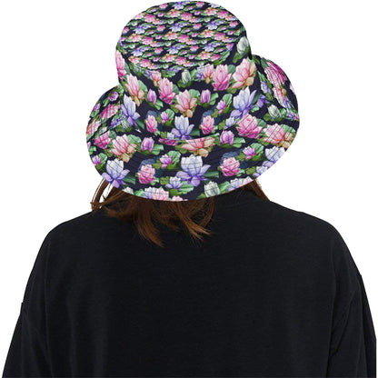 Lotus Flower Print Design Unisex Bucket Hat