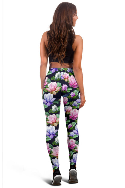 Lotus Flower Print Design Women Leggings