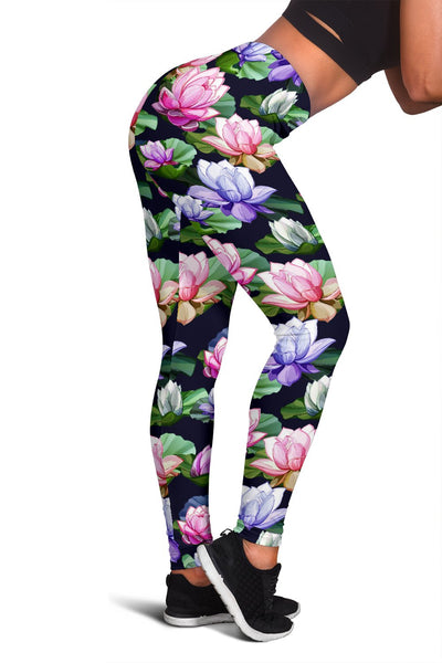 Lotus Flower Print Design Women Leggings