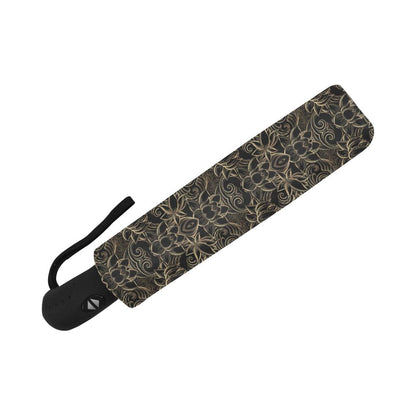 Lotus Gold Mandala Design Themed Automatic Foldable Umbrella