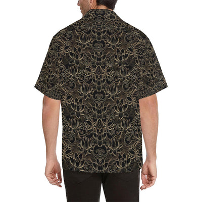 Lotus Gold Mandala Design Themed Men Aloha Hawaiian Shirt