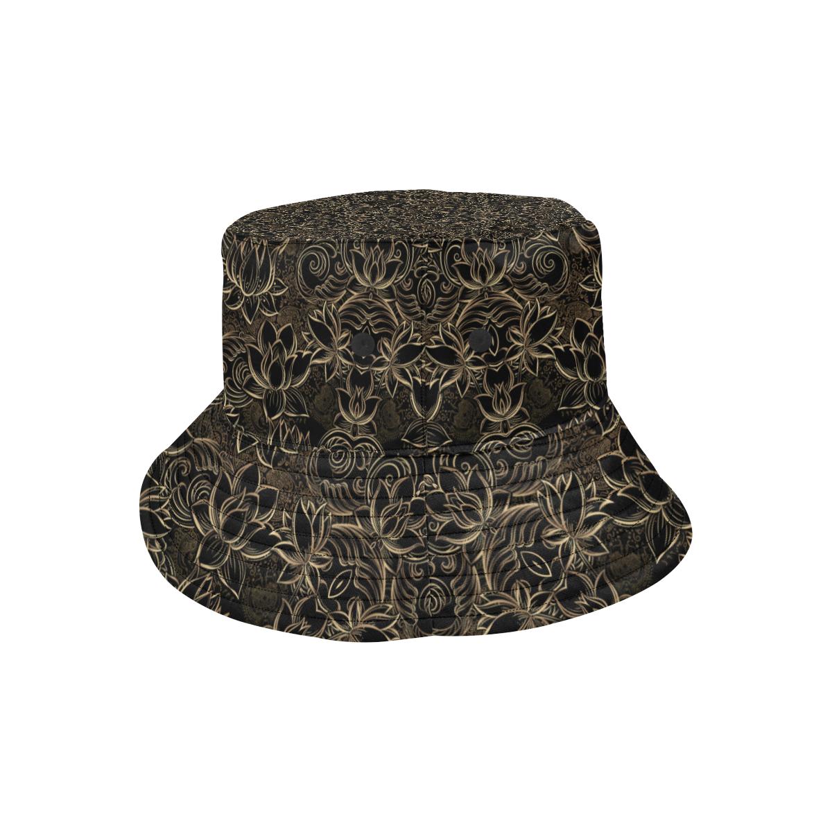 Lotus Gold Mandala Design Themed Unisex Bucket Hat