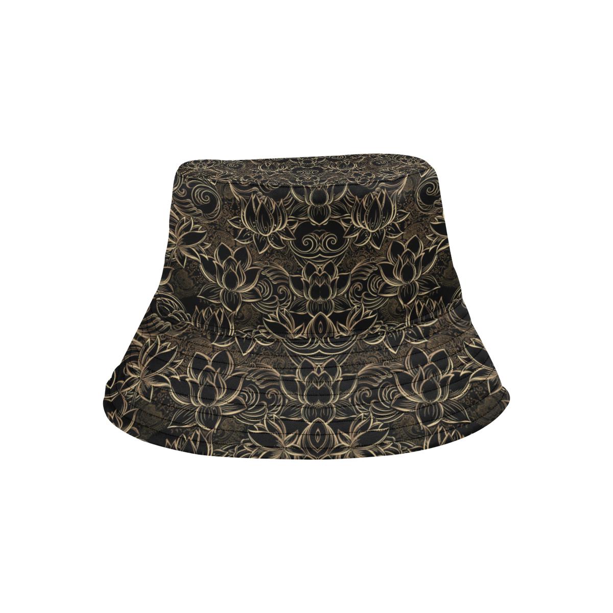 Lotus Gold Mandala Design Themed Unisex Bucket Hat