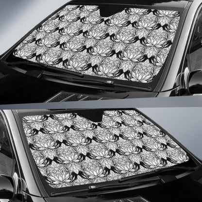 Lotus Mandala Print Pattern Car Sun Shade For Windshield