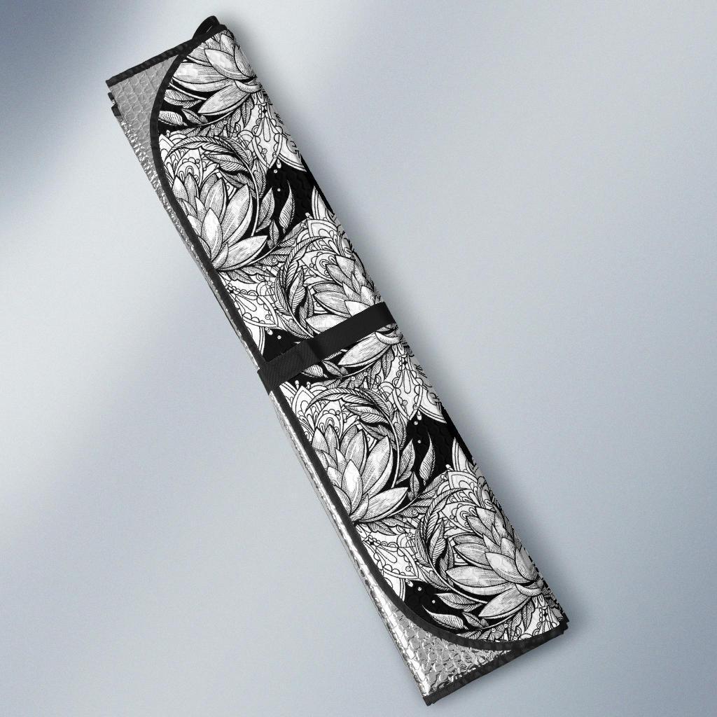 Lotus Mandala Print Pattern Car Sun Shade For Windshield