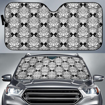 Lotus Mandala Print Pattern Car Sun Shade For Windshield