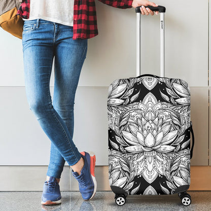 Lotus Mandala Print Pattern Luggage Cover Protector