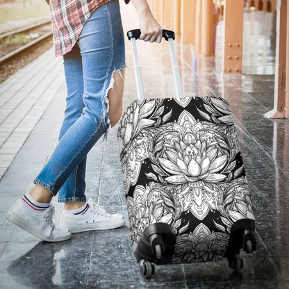 Lotus Mandala Print Pattern Luggage Cover Protector