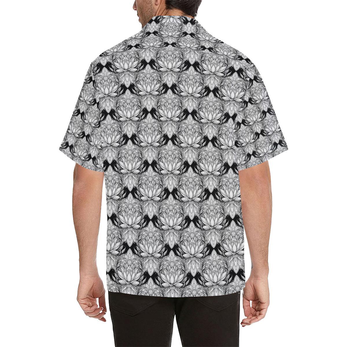Lotus Mandala Print Pattern Men Aloha Hawaiian Shirt