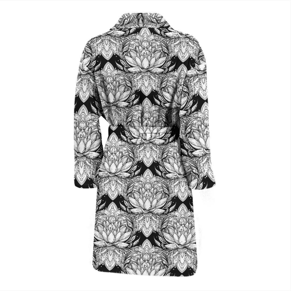 Lotus Mandala Print Pattern Men Bath Robe-JTAMIGO.COM