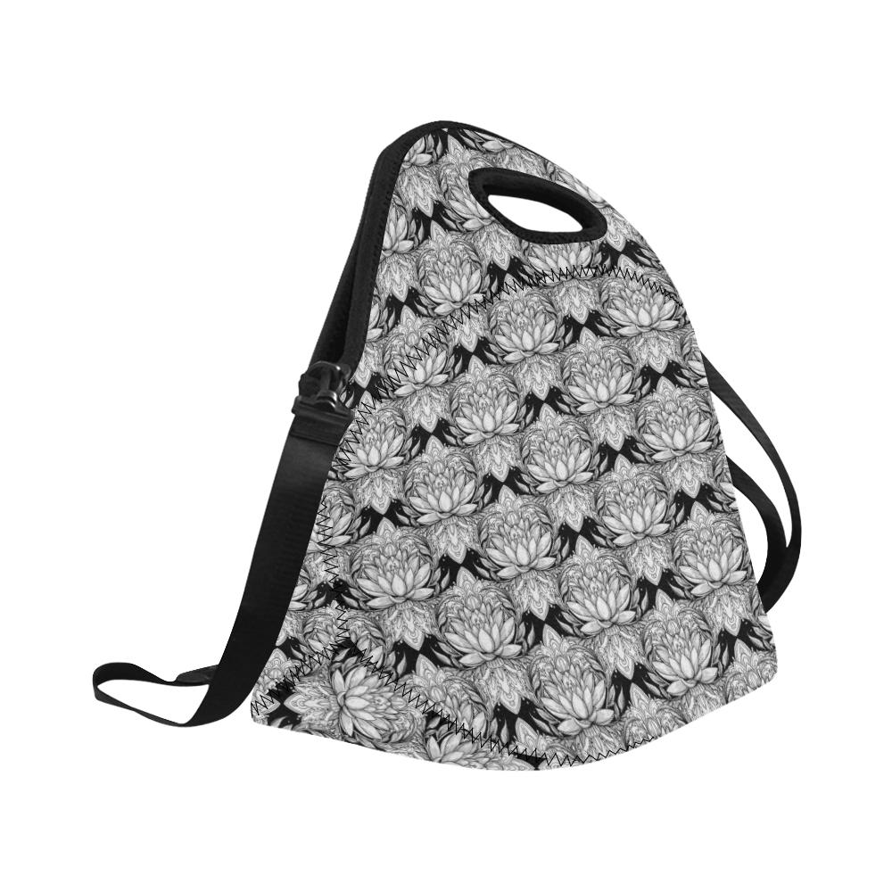 Lotus Mandala Print Pattern Neoprene Lunch Bag (Model 1669)(Large)-JTAMIGO.COM
