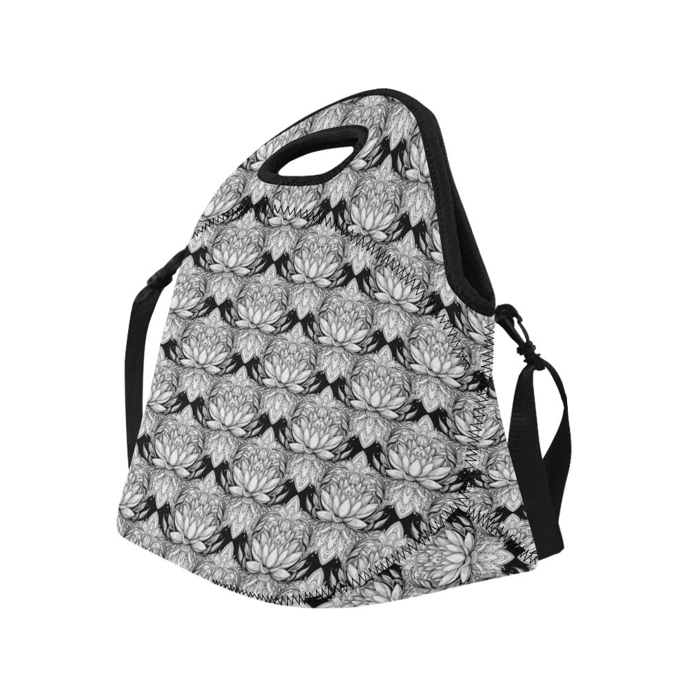 Lotus Mandala Print Pattern Neoprene Lunch Bag (Model 1669)(Large)-JTAMIGO.COM