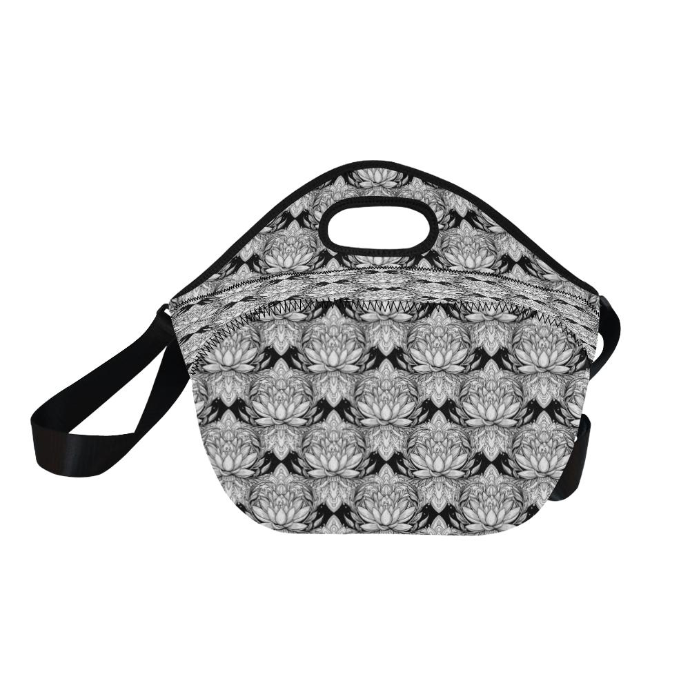 Lotus Mandala Print Pattern Neoprene Lunch Bag (Model 1669)(Large)-JTAMIGO.COM