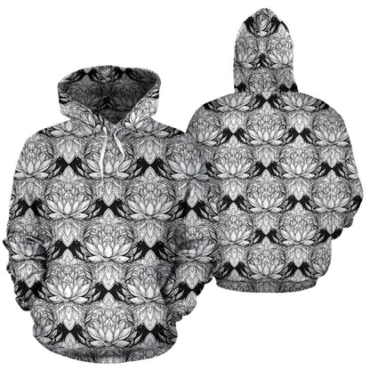 Lotus Mandala Print Pattern Pullover Hoodie