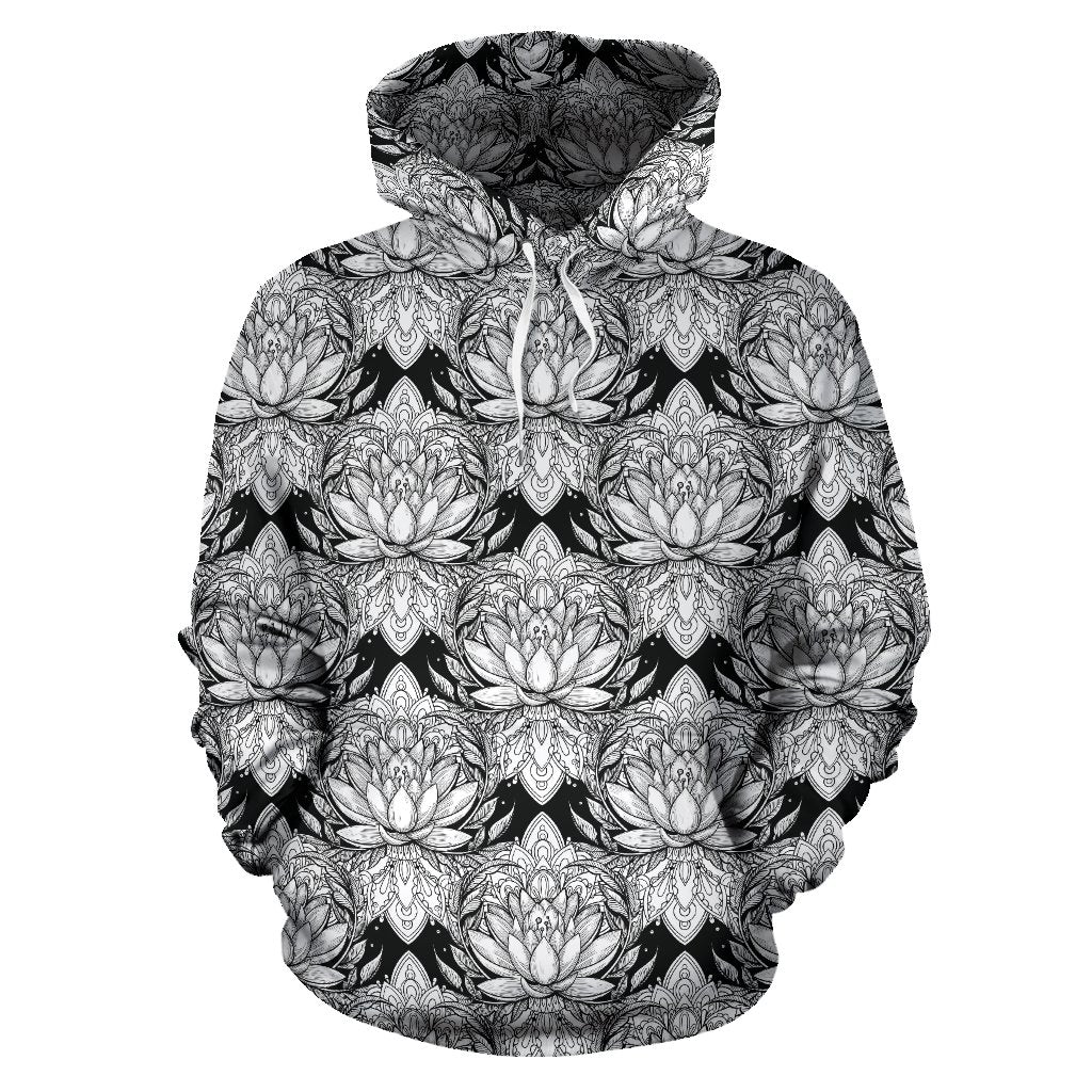 Lotus Mandala Print Pattern Pullover Hoodie