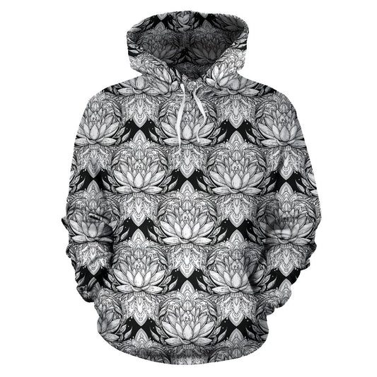 Lotus Mandala Print Pattern Pullover Hoodie