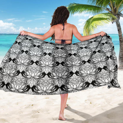Lotus Mandala Print Pattern Sarong Pareo Wrap