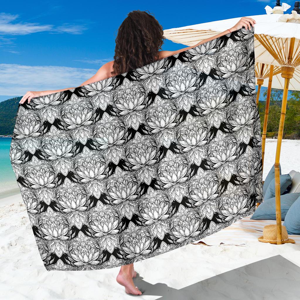 Lotus Mandala Print Pattern Sarong Pareo Wrap