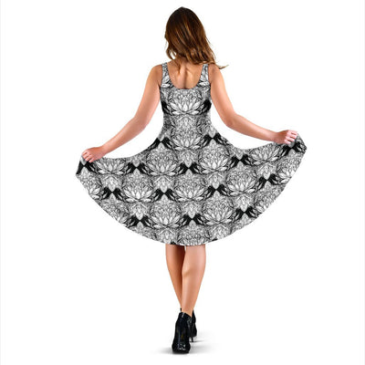 Lotus Mandala Print Pattern Sleeveless Dress