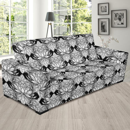 Lotus Mandala Print Pattern Sofa Slipcover-JTAMIGO.COM