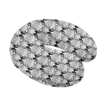 Lotus Mandala Print Pattern U-Shaped Travel Neck Pillow-JTAMIGO.COM