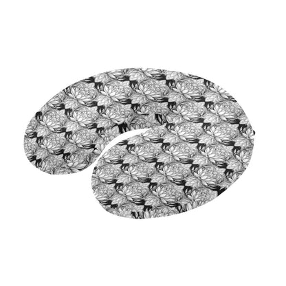 Lotus Mandala Print Pattern U-Shaped Travel Neck Pillow-JTAMIGO.COM