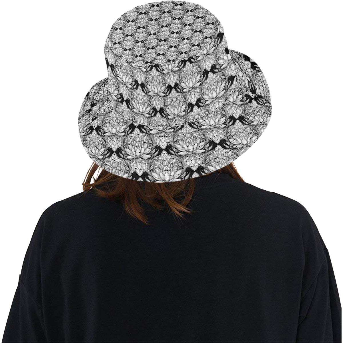 Lotus Mandala Print Pattern Unisex Bucket Hat