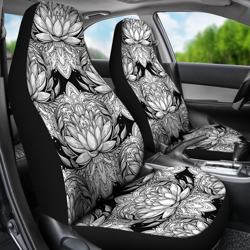 Lotus Mandala Print Pattern Universal Fit Car Seat Covers