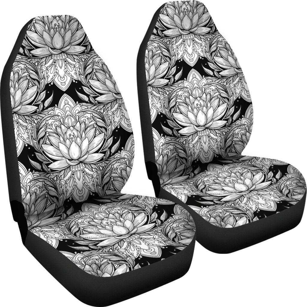 Lotus Mandala Print Pattern Universal Fit Car Seat Covers