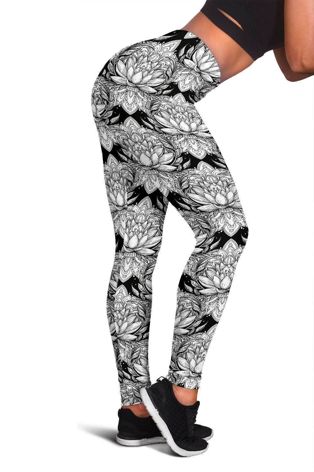 Lotus Mandala Print Pattern Women Leggings