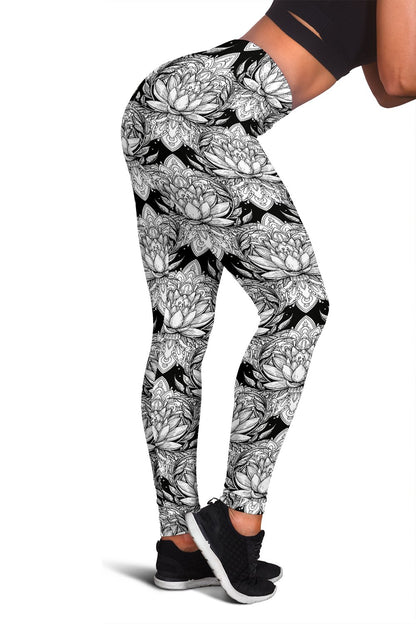 Lotus Mandala Print Pattern Women Leggings