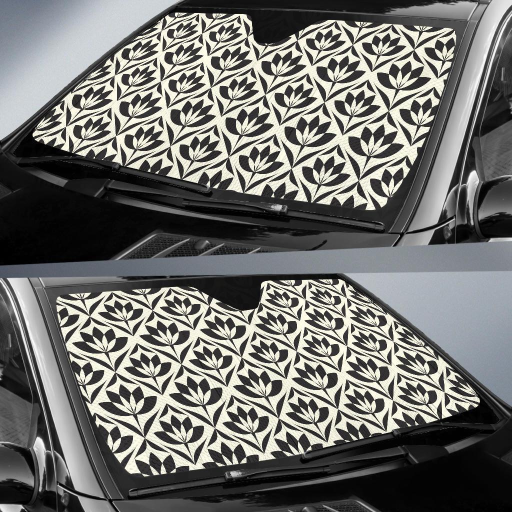 Lotus Pattern Print Car Sun Shade For Windshield