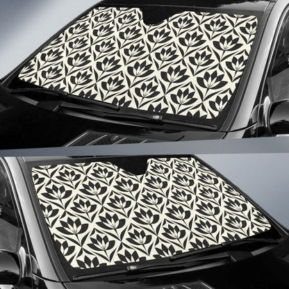 Lotus Pattern Print Car Sun Shade For Windshield