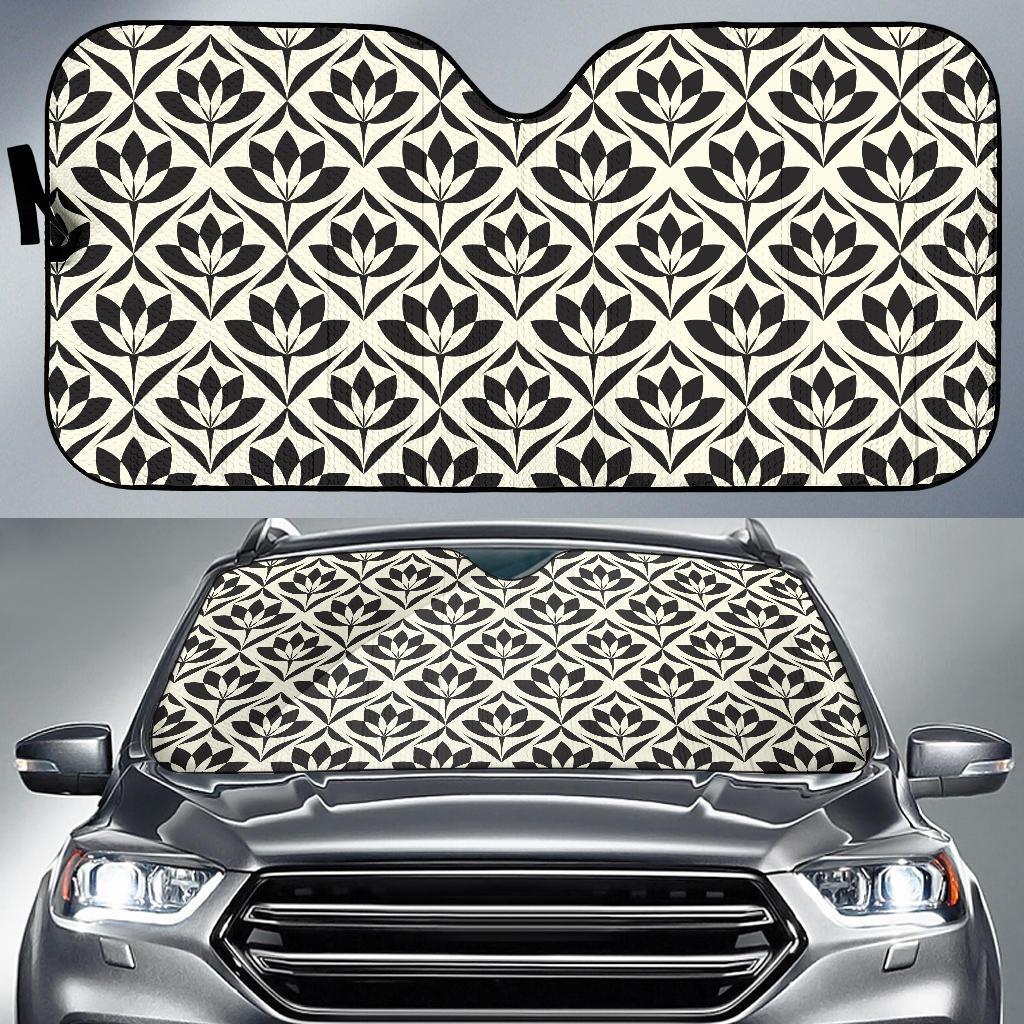 Lotus Pattern Print Car Sun Shade For Windshield