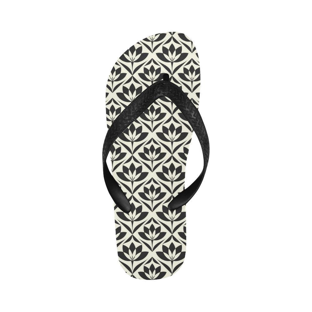 Lotus Pattern Print Flip Flops-JTAMIGO.COM