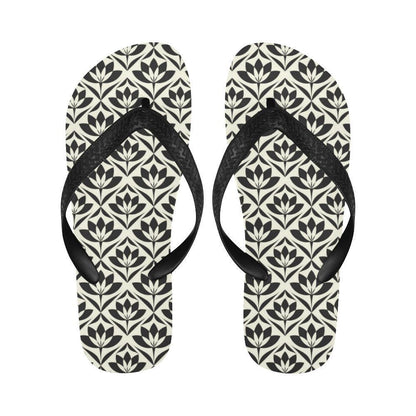 Lotus Pattern Print Flip Flops-JTAMIGO.COM