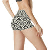 Lotus Pattern Print High Waisted Spandex Shorts-JTAMIGO.COM