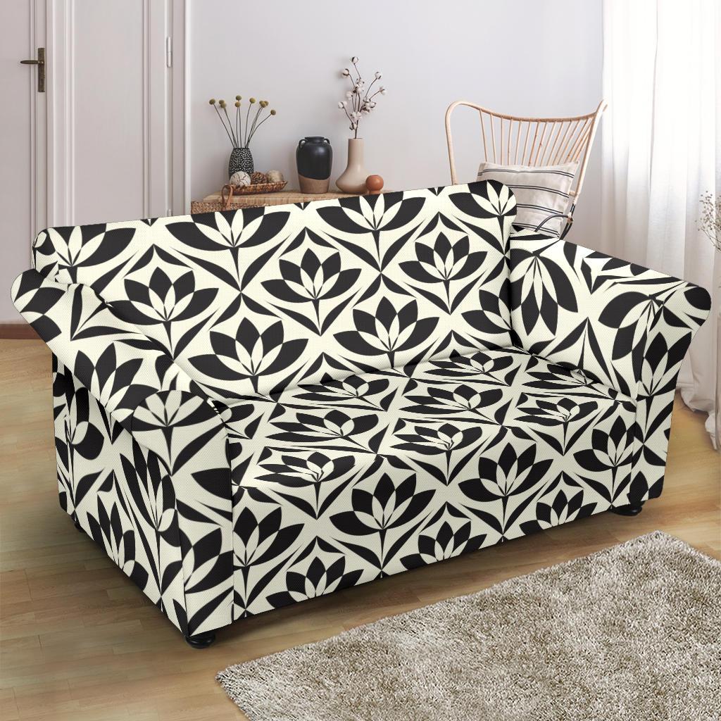 Lotus Pattern Print Loveseat Slipcover-JTAMIGO.COM