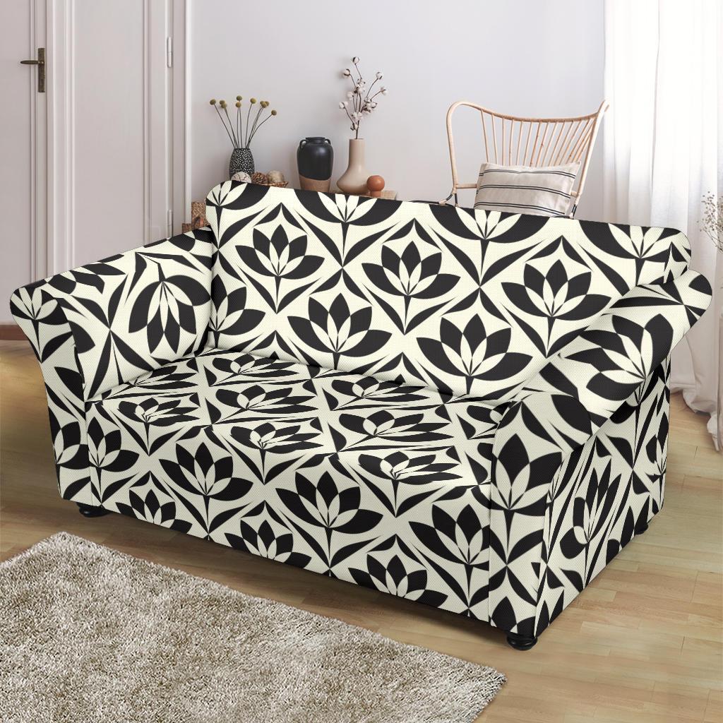 Lotus Pattern Print Loveseat Slipcover-JTAMIGO.COM