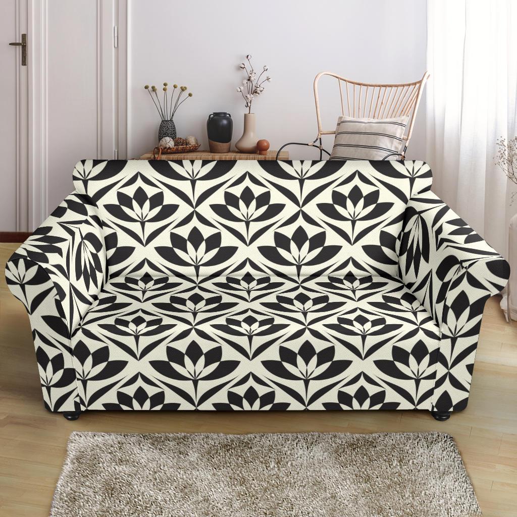Lotus Pattern Print Loveseat Slipcover-JTAMIGO.COM