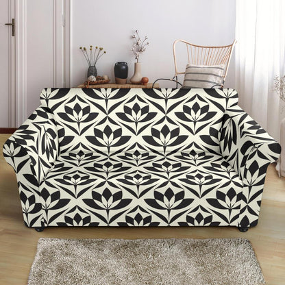 Lotus Pattern Print Loveseat Slipcover-JTAMIGO.COM